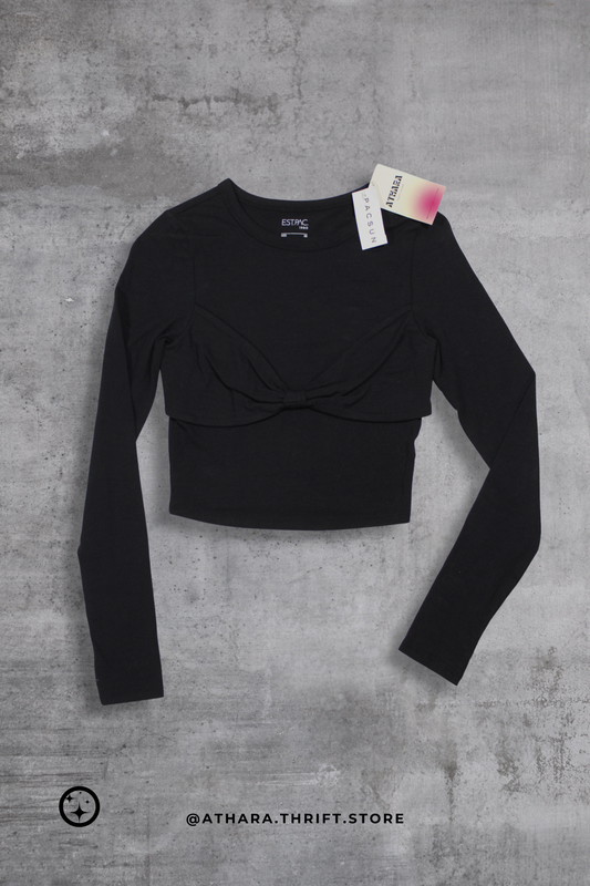 Blusa manga larga con moño