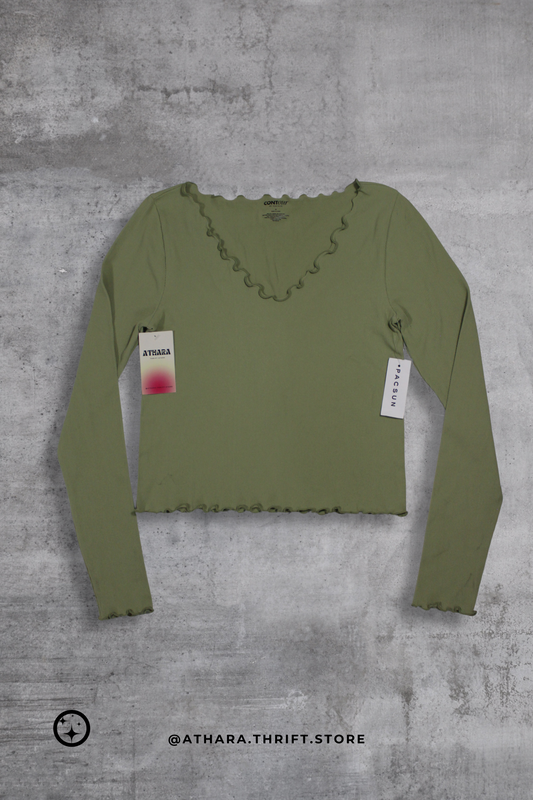 Blusa verde manga larga