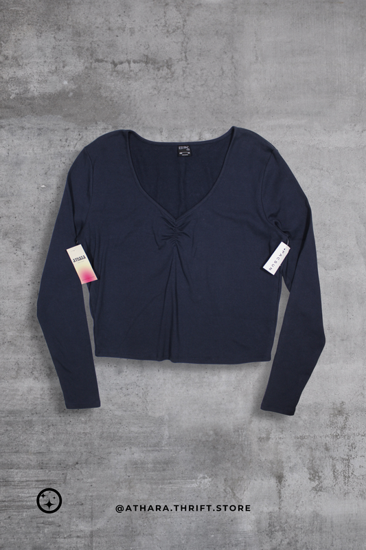 Blusa azul marino manga larga